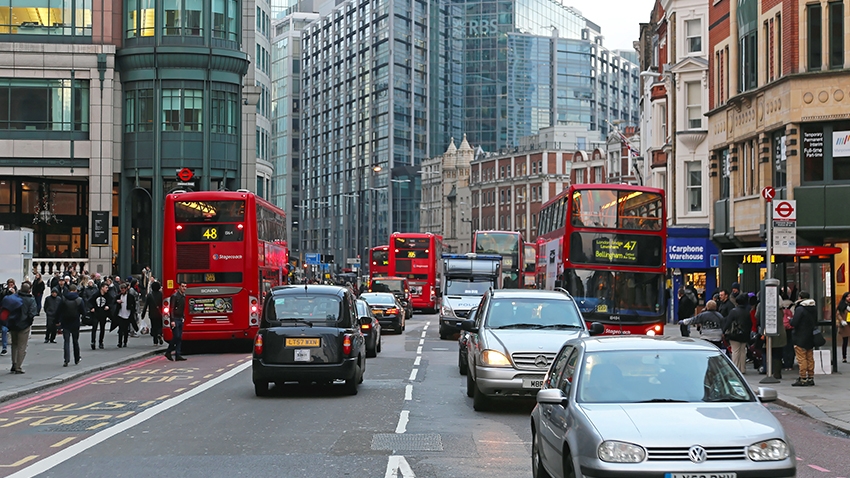 Image of London city centre traffic